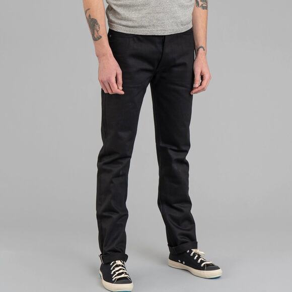 3sixteen Japanese Selvedge Classic Tapered Black Denim Jeans 36 NEW Button Fly - Picture 1 of 7